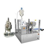 Embalagem automática de selo de enchimento de saco pré-fabricado com enchimento de pistão para líquido e pasta