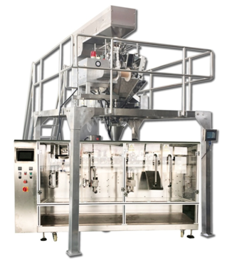 Roasted Coffee Beans Packaging Machine with multi heads weigher for premade pouch Máquina de embalagem de grãos de café torrado com balança multi cabeças para bolsa premade