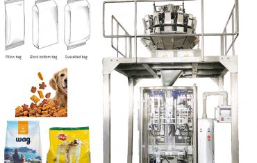 Máquina de embalagem e selagem automática para formação de saco vertical para alimentos para animais de estimação