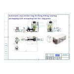 Saco de fundo plano automático com adesivo superior formando saco de embalagem de vedação de enchimento linha de embalagem é encomendado pelo nosso cliente