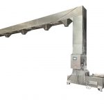 Elevador de alimentação de balde com vários pontos de enchimento