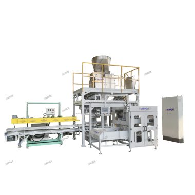 Máquina automática de pesagem e ensacamento de alimentos para animais de estimação de boca aberta